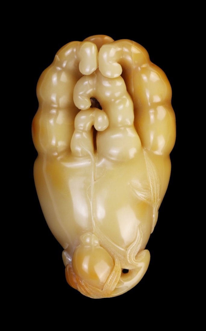 A Chinese Antique Shoushan Soapstone Finger Citron (1 of 2)