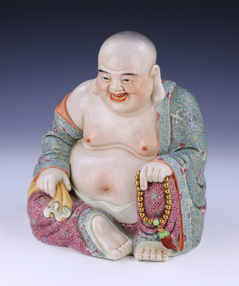 A Chinese Antique Famille Rose Porcelain Buddha (1 of 7)