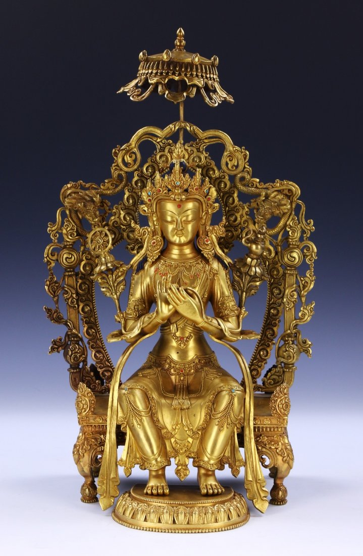 A Tibetan Gilt-Bronze Figure Of Maitreya (1 of 8)