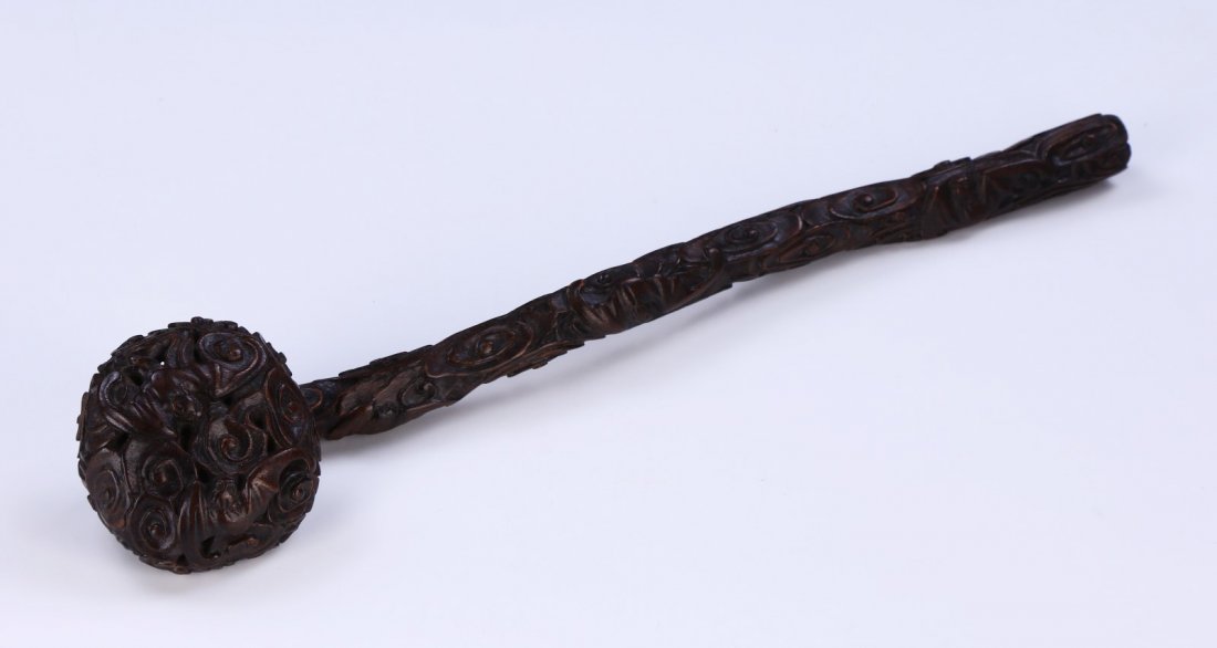A Chinese Antique Aloeswood Chenxiang Ruyi Sceptre (1 of 4)