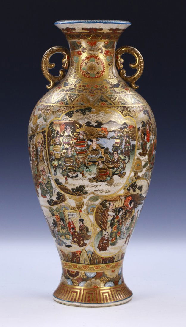 A Big Japanese Antique Satsuma Porcelain Vase (1 of 6)