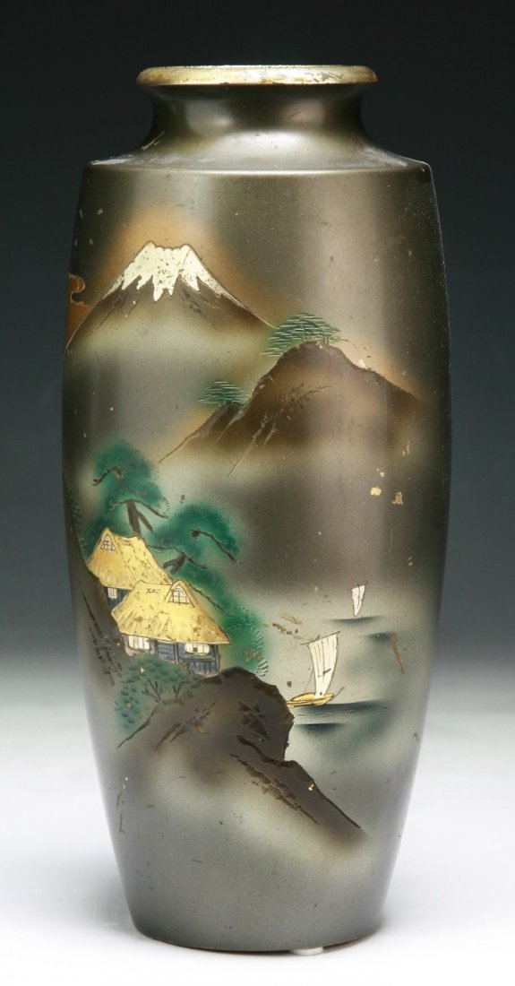 A JAPANESE ANTIQUE MIXED METAL VASE (1 of 3)