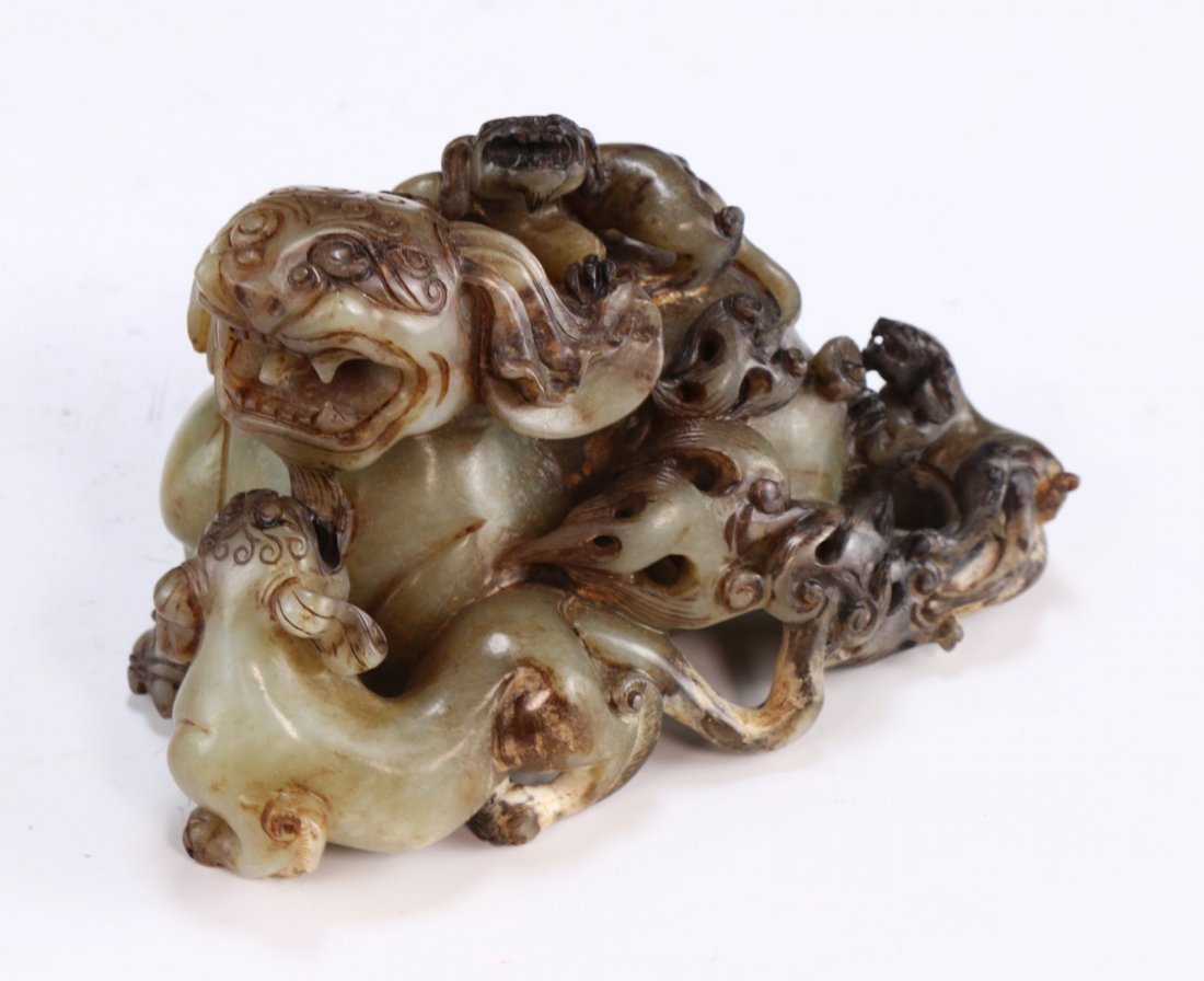 A Chinese Antique Archaic Jade Figure Group (1 of 5)