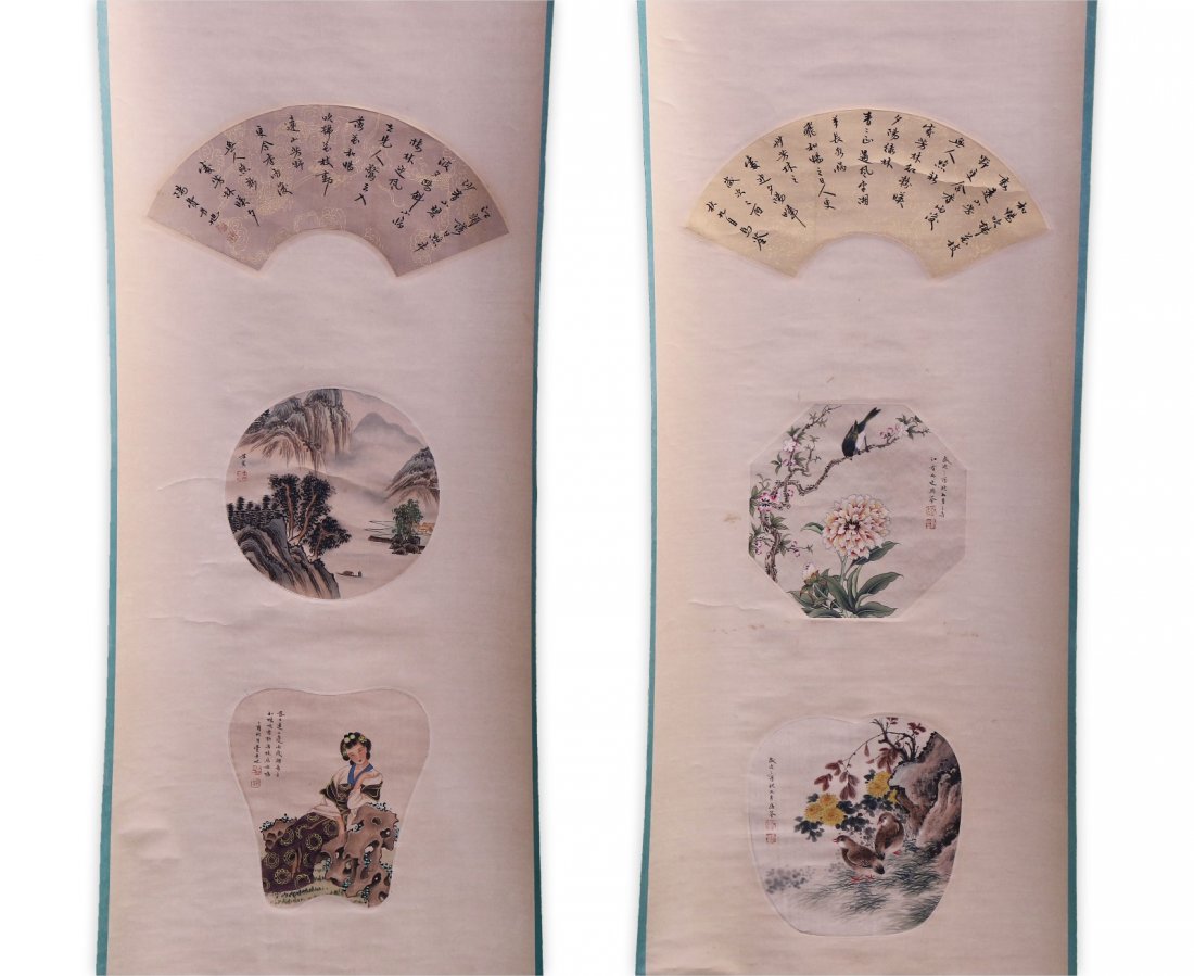 PAIR CHINESE PAINTING SCROLLS BY FEI, DANXU AND MA QUAN (1 of 10)
