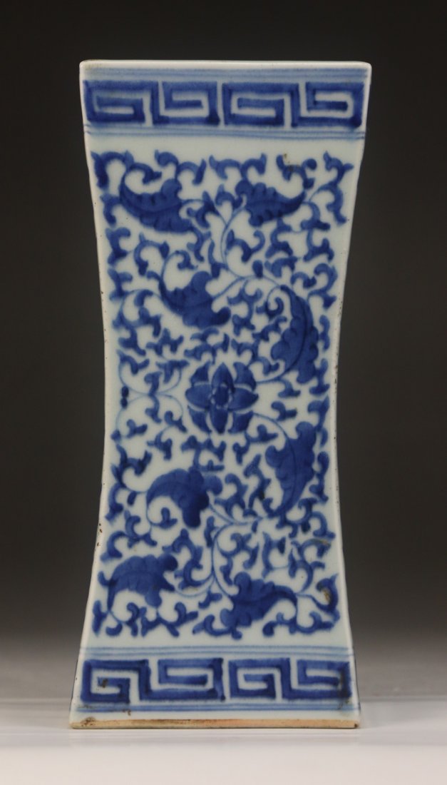 A Chinese Antique Blue & White Porcelain Pillow: A Chinese Antique Blue & White Porcelain Pillow; Size: H: 8"