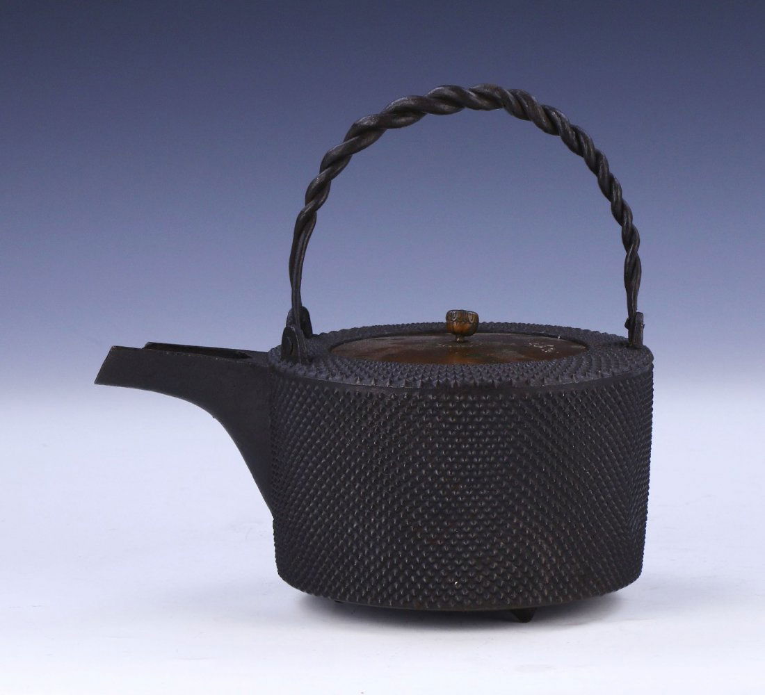A JAPANESE ANTIQUE IRON TEAPOT (1 of 4)