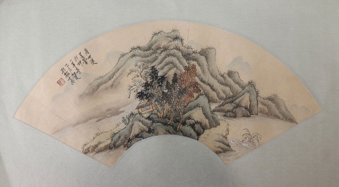 A CHINESE UNMOUNTED PAPER PAINTING BY GU, LINSHI (1 of 4)