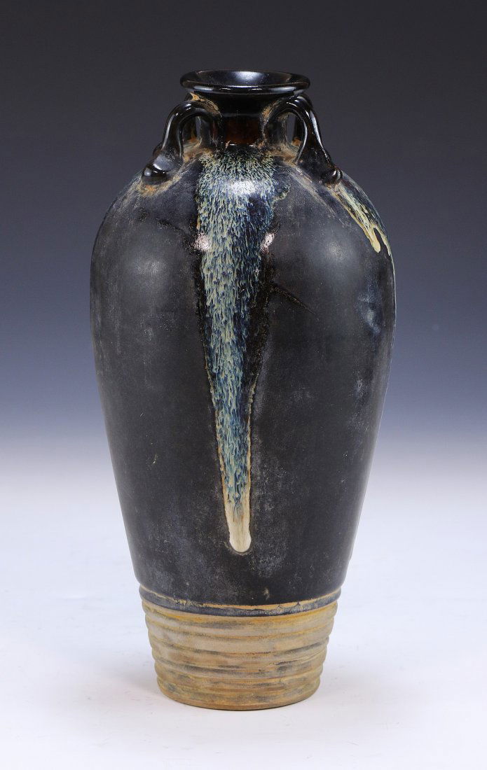 A Chinese Antique Black Glazed Porcelain Vase (1 of 5)