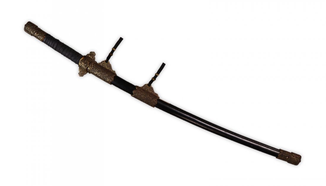 A JAPANESE GILT BRONZE SWORD (1 of 5)