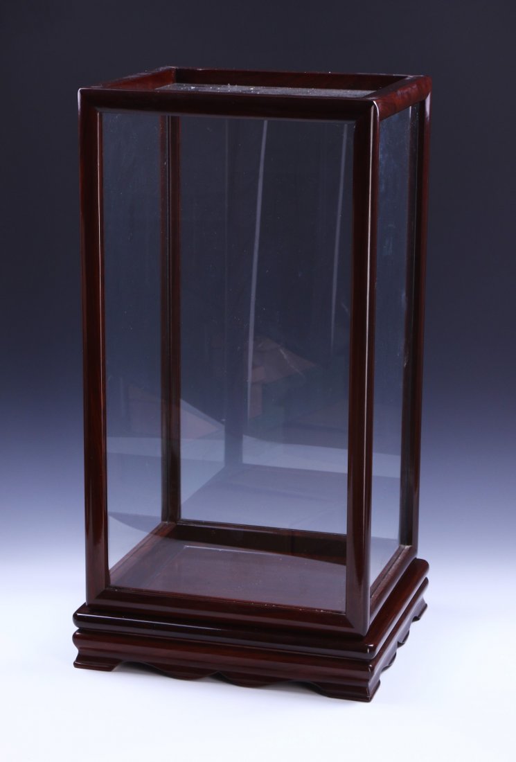 A WOOD CARVED DISPLAY CASE (1 of 3)