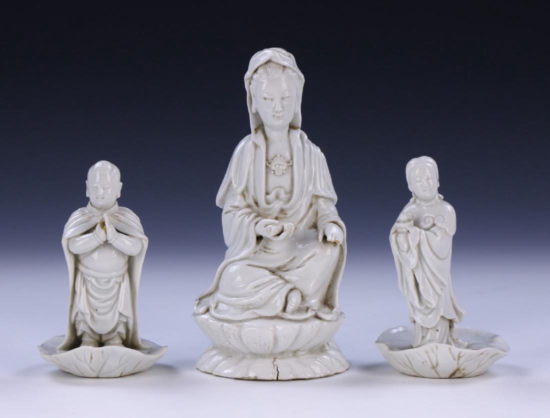 THREE (3) CHINESE ANTIQUE BLANC DE CHINE PORCELAIN (1 of 6)