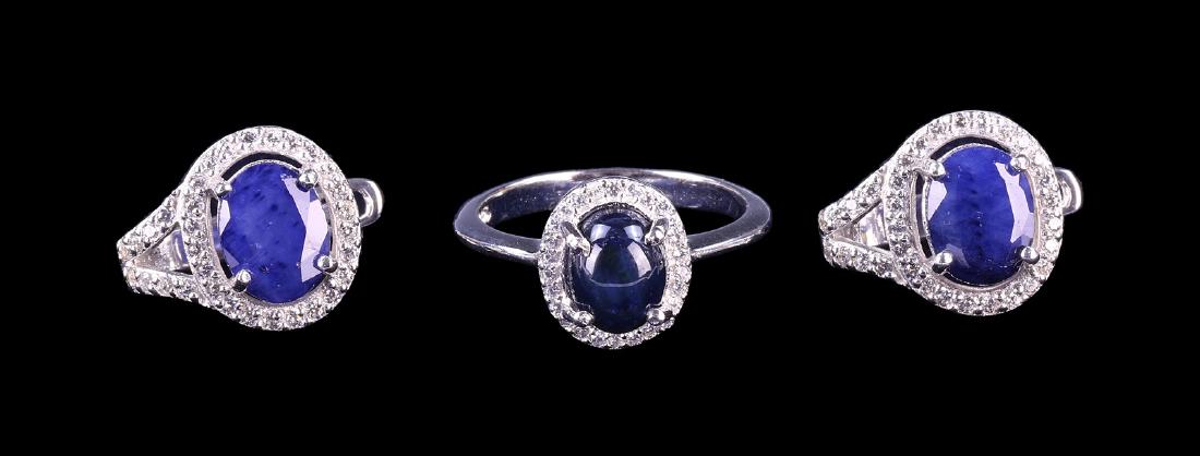 SET OF THREE (3) SIX RAYS STAR SAPPHIRE RING AND (1 of 5)