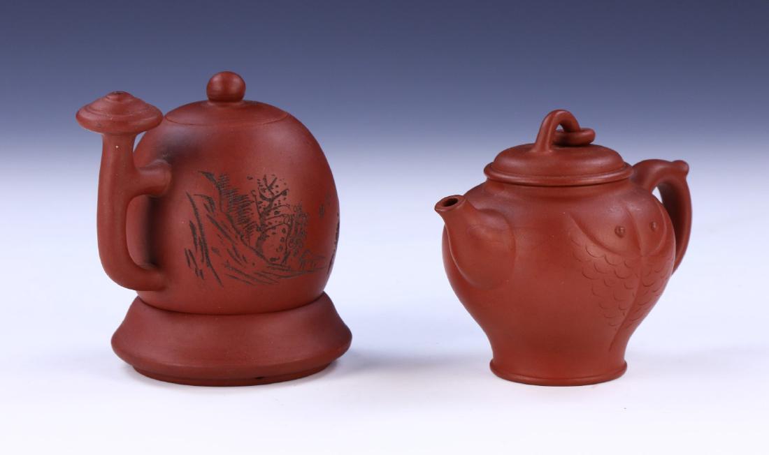 TWO (2) CHINESE YIXING ZISHA TEAPOTS (1 of 6)