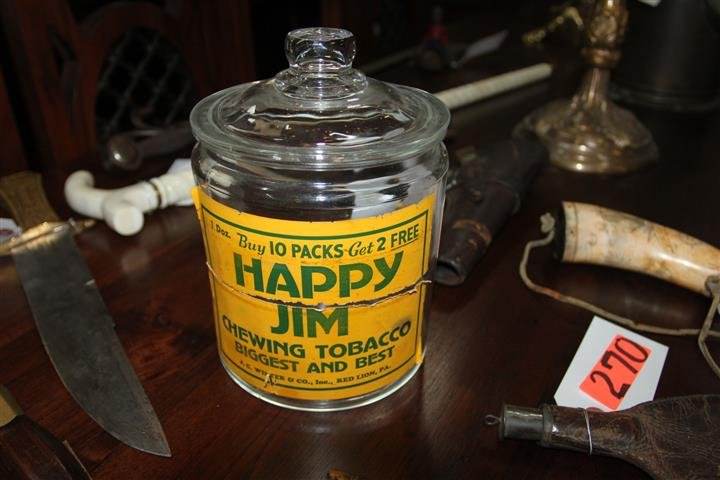 Advertising Jar Happy Jim Chewing Tobacco