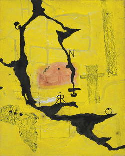 Richard TEXIER (French, b. 1955): L’Horizon est plus grand1991-1994Oil on canvas81 x 65 cmSigned on the reverse R.TEXIER and dated 1991, 1994ILLUSTRTED:Patrick Grainville, Richard Texier, Editions de La Différence, Paris, 1995, col