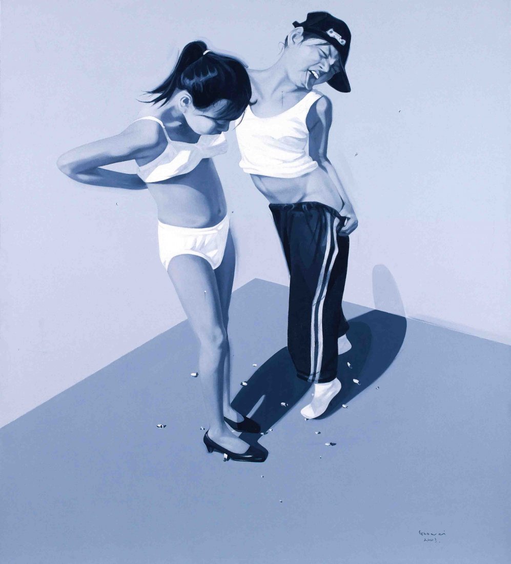 GUO Wei: Inside with the Mosquitoes and Moths 2003 Oil on canvas 200x180 cm