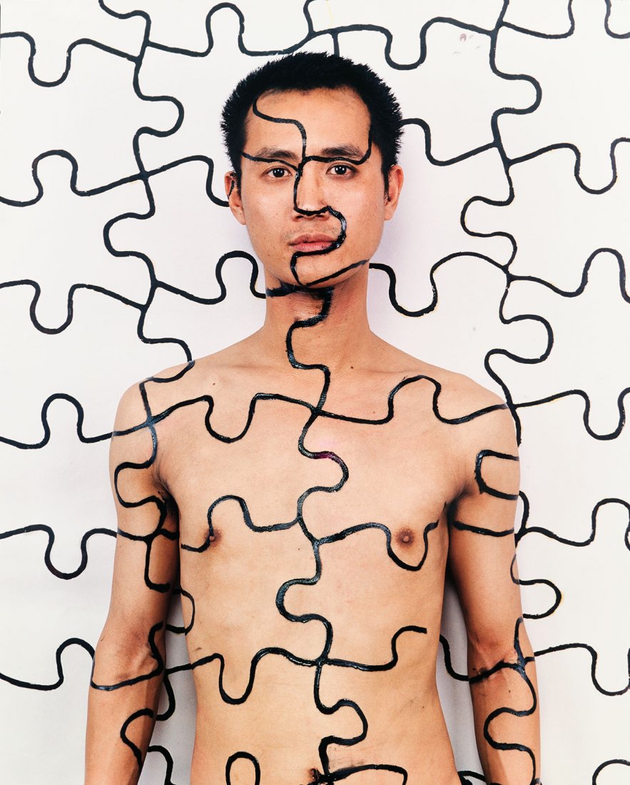 QIU Zhijie (Chinese, b. 1969): Tattoo Series No. 52000Chromogenic print, edition no. 2/10100 x 80 cmSigned on the reverse Qiu Zhijie in Chinese and English, titled TATTOO 5, inscribed 2/10 and dated 2000PROVENANCE :Private collecti