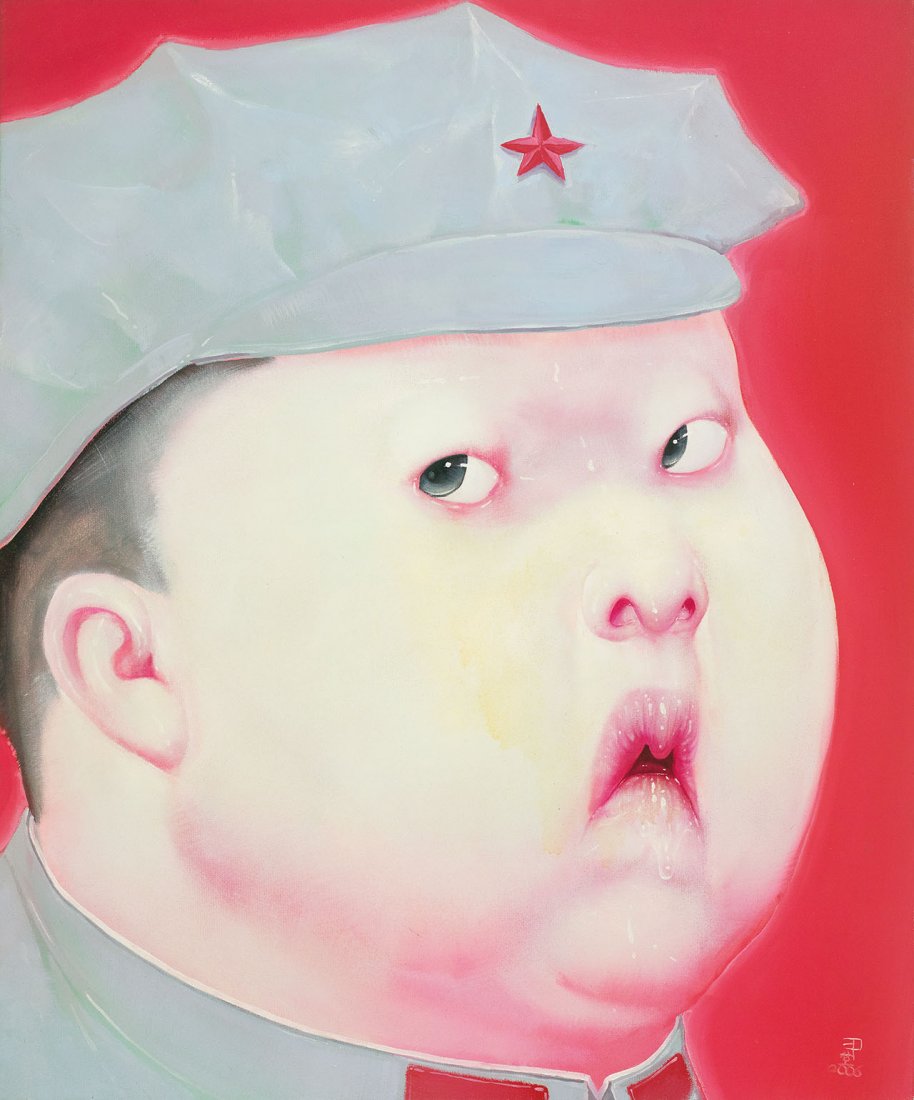 YIN Kun: Young Mao2006Oil on canvas120.5 x 100.5 cmSigned lower right Yin Kun in Chinese and dated 2006ILLUSTRATED:Yin Kun - Natural, Ping Art Space, Taipei, 2008, color illustrated, p. 119