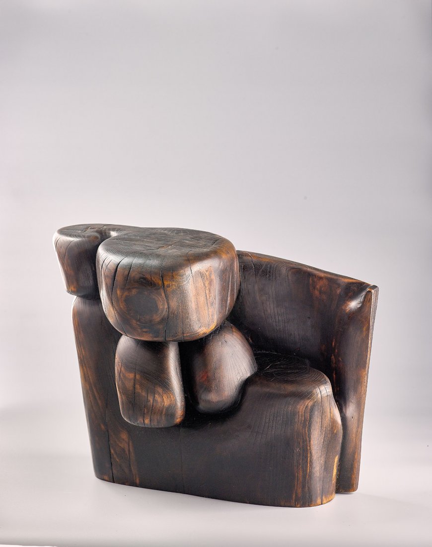 WANG Keping (Chinese, b. 1949): Untitledc. 1998Wooden sculpture51(L) x 26(W) x 40(H) cmEngraved on the reverse Wang in Chinese and K in English