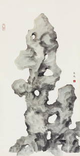 PENG WEI (Chinese, b.1974): PENG WEI (Chinese, b.1974)Taihu StoneInk and color on paper137 x 70 cmSigned Peng Wei in Chinese With two seals of the artist