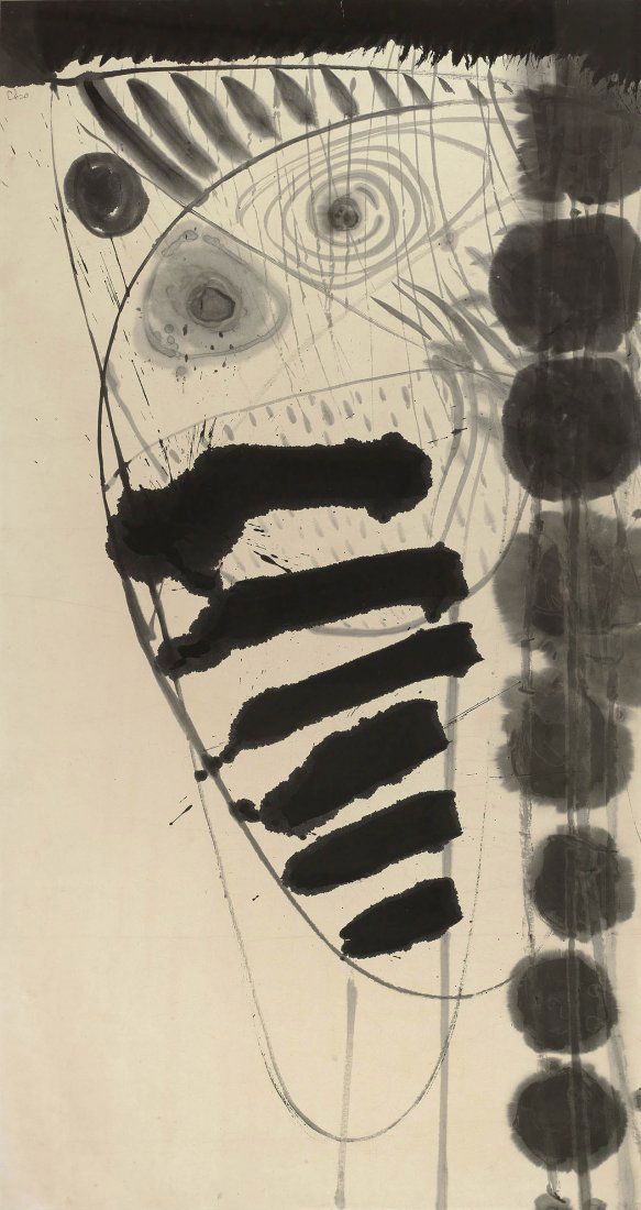 CHAO Chung-hsiang: Fishc.1958-1988Ink on paper178 x 94 cmSigned upper left Chao in EnglishILLUSTRATED:CHAO Chung-hsiang, Crown Art Center, Taipei