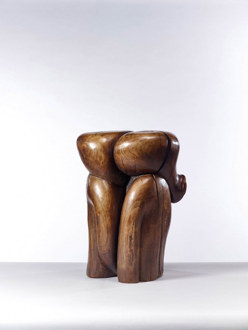 Wang Keping: Kissing Couple2000Maple wood37(L) x 32(W) x 47(H) cmSigned on the bottom Wang in Chinese and K in Pinyin initialILLUSTRATED:Wang Keping, Vibrant Life Publication, Hong Kong, 2008, color illustrated, p