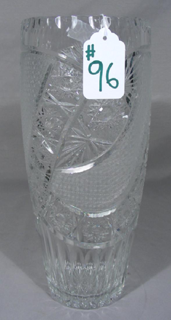 EUROPEAN CUT CRYSTAL TALL VASE (1 of 1)