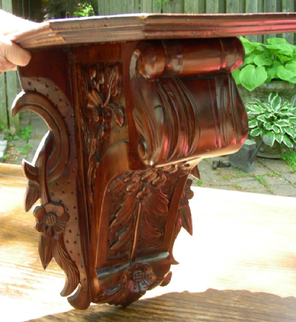 CARVED MAHOGANY WALL SHELF (1 of 1)