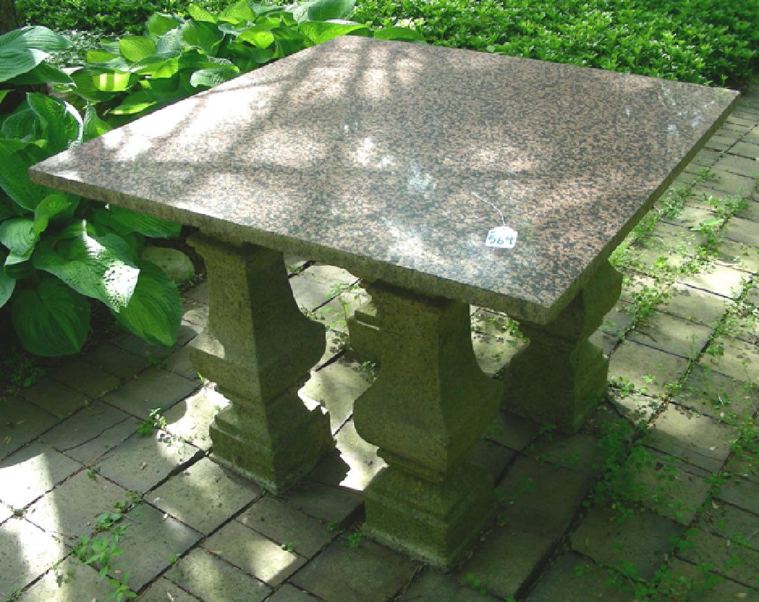 HAND CARVED SOLID GRANITE OUTDOOR TABLE (1 of 2)
