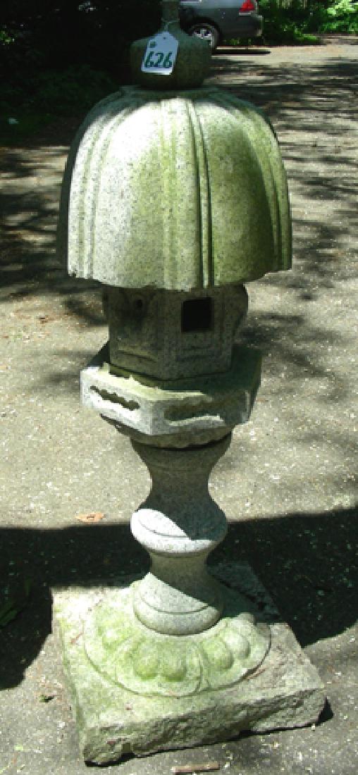 HEAVY HAND CARVED SOLID GRANITE PAGODA (1 of 2)