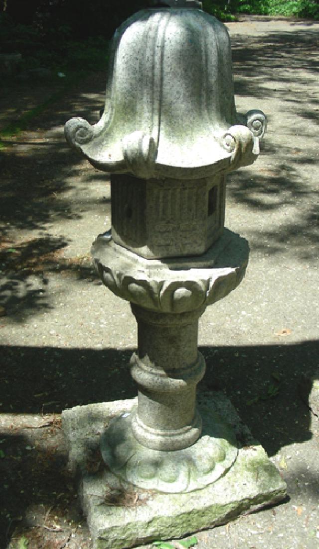 HEAVY HAND CARVED SOLID GRANITE PAGODA (1 of 2)