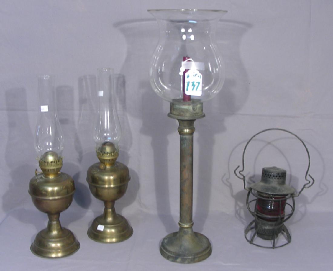 GROUP OF FOUR ANTIQUE MISC. LAMPS (1 of 1)