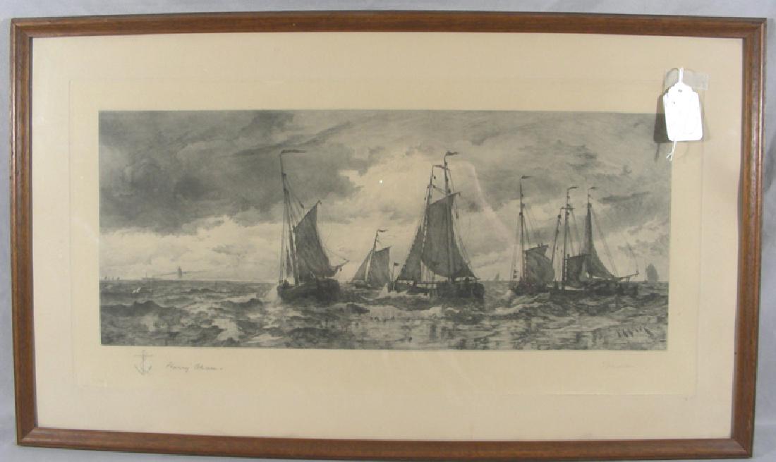FINE ANTIQUE ETCHING:  SHIPS (1 of 3)