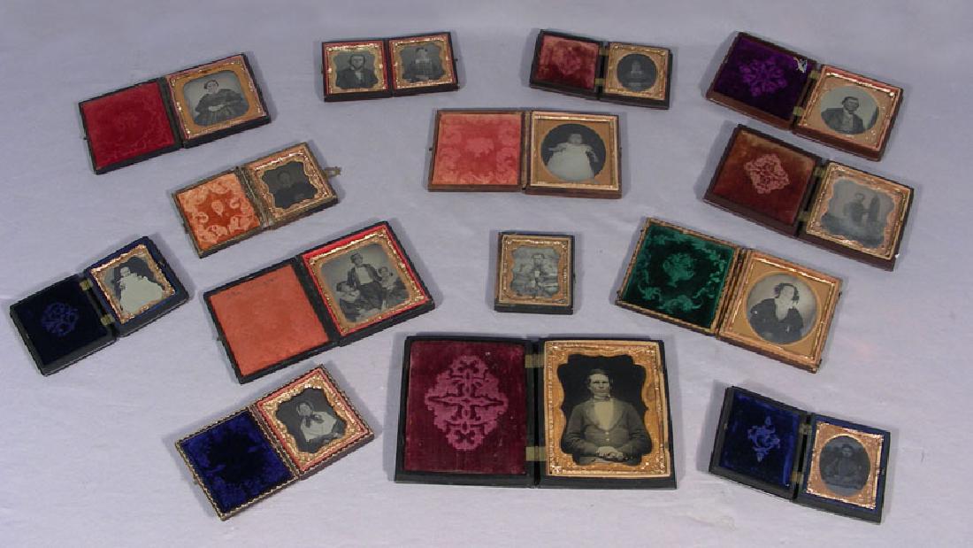 LOT OF FOURTEEN ANTIQUE TIN TYPES (1 of 1)