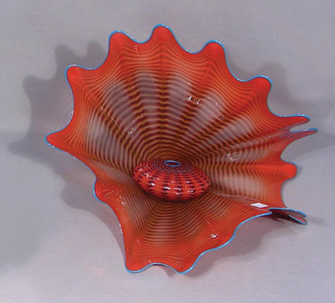 TWO ORIGINAL CHIHULY BLOWN RED SEAFORM WITH SMALL (1 of 2)