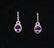 LADIES 10K WHITE GOLD, AMETHYST AND DIAMOND DANGLE