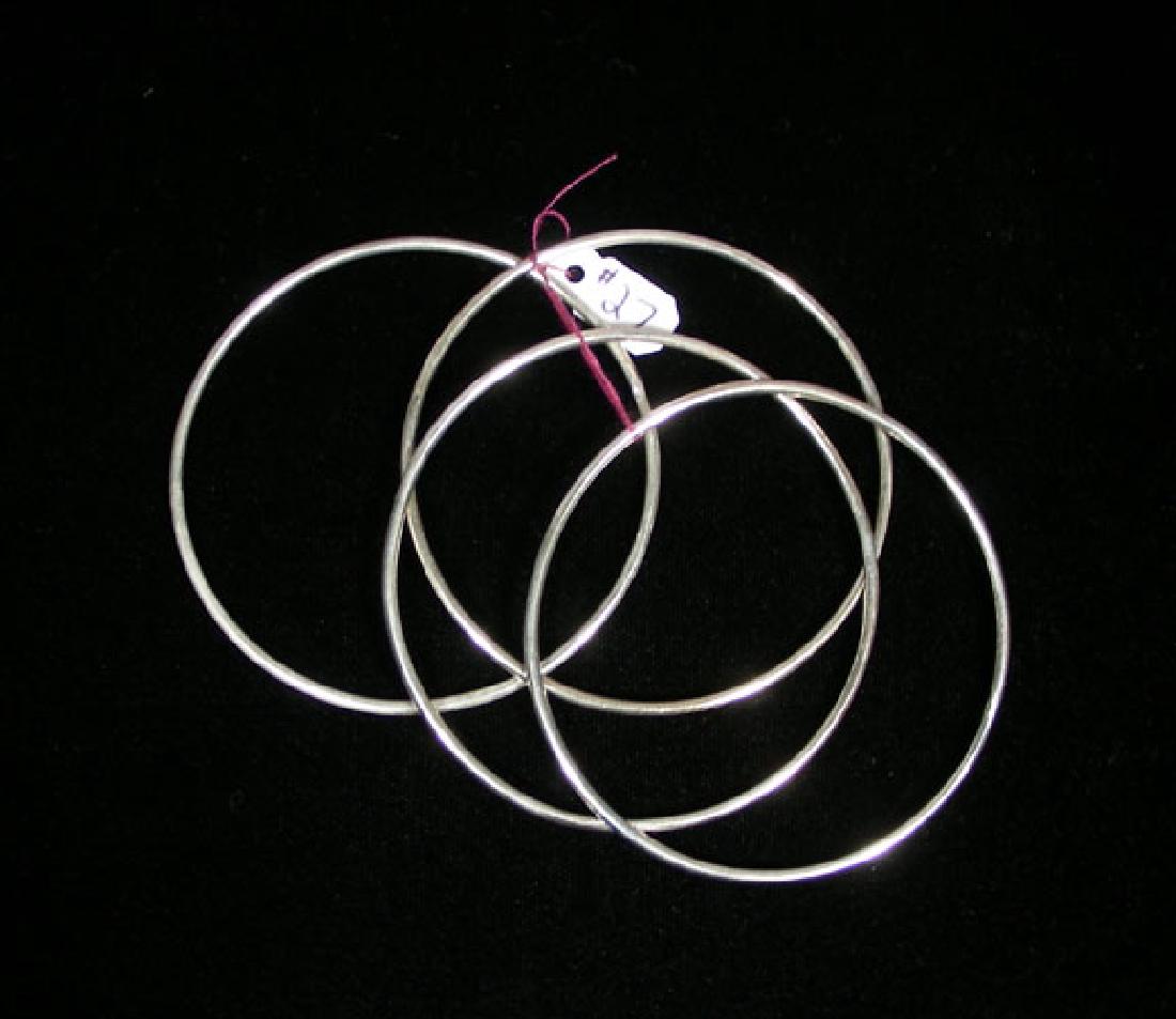 FOUR VINTAGE STERLING SILVER BANGLE BRACELETS (1 of 1)