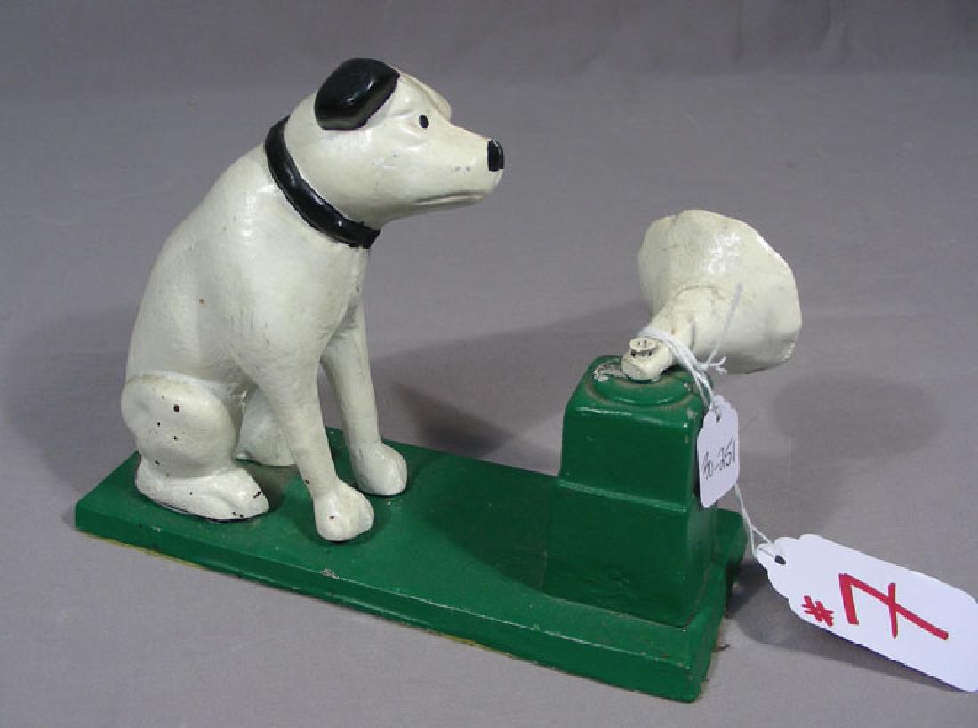 HEAVY HAND PAINTED CAST IRON DOG BANK (1 of 2)