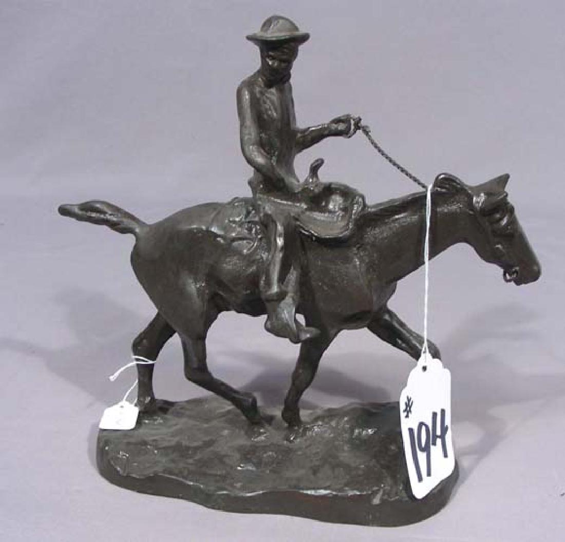 BRONZE SCULPTURE OF WILL ROGERS ON HORSEBACK (1 of 2)