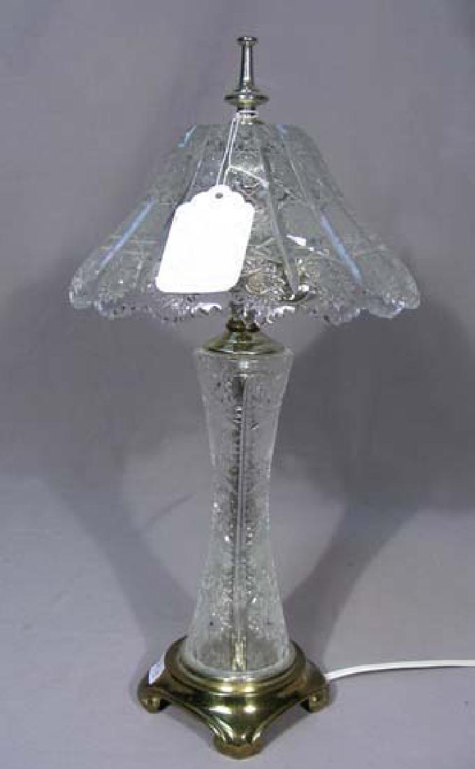 VINTAGE FINE EUROPEAN CUT CRYSTAL TABLE LAMP (1 of 1)