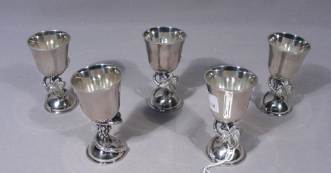 GROUP OF FIVE ISRAEL STERLING SILVER CORDIALS (1 of 3)