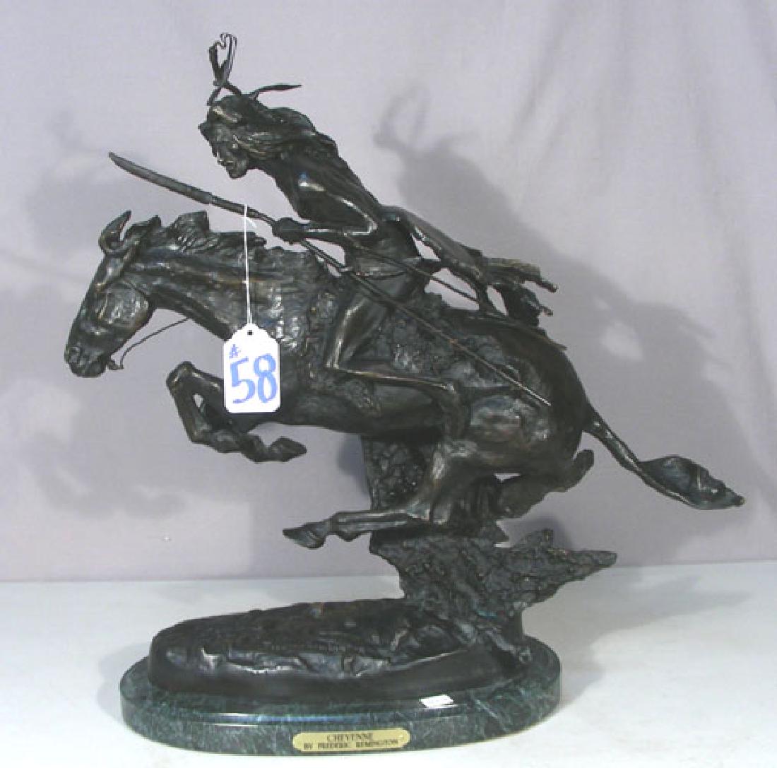 VINTAGE BRONZE SCULPTURE "CHEYENE" AFTER FREDERIC (1 of 2)
