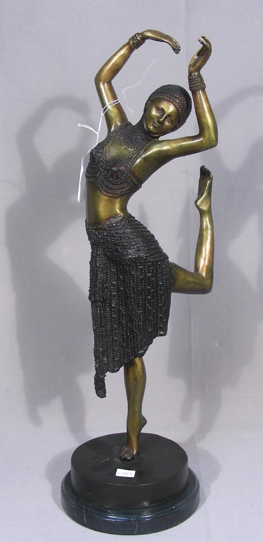 ART DECO STYLE BRONZE SCULPTURE OF DANCER (1 of 1)