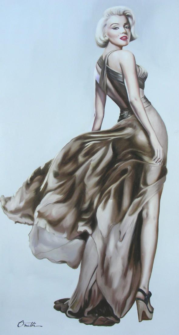 VERY FINE ORIGINAL OIL ON CANVAS "MARILYN MONROE" (1 of 3)