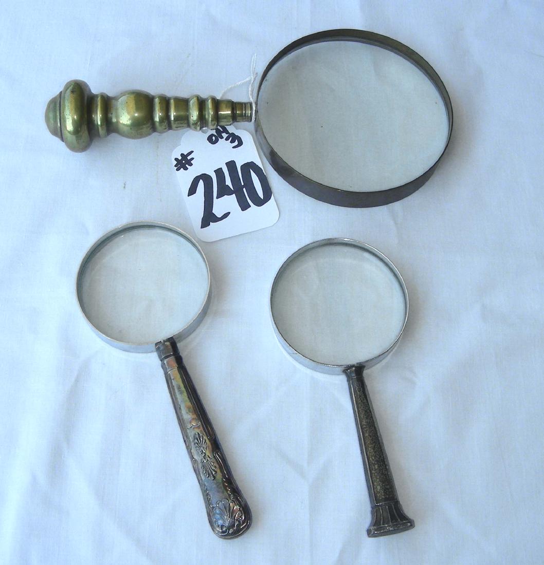 GROUP OF THREE ANTIQUE MAGNIFYING GLASSES (1 of 4)