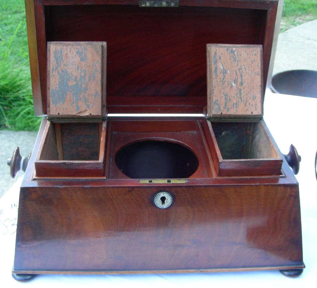 TWO ANTIQUE BOXES AND MIRROR (1 of 3)