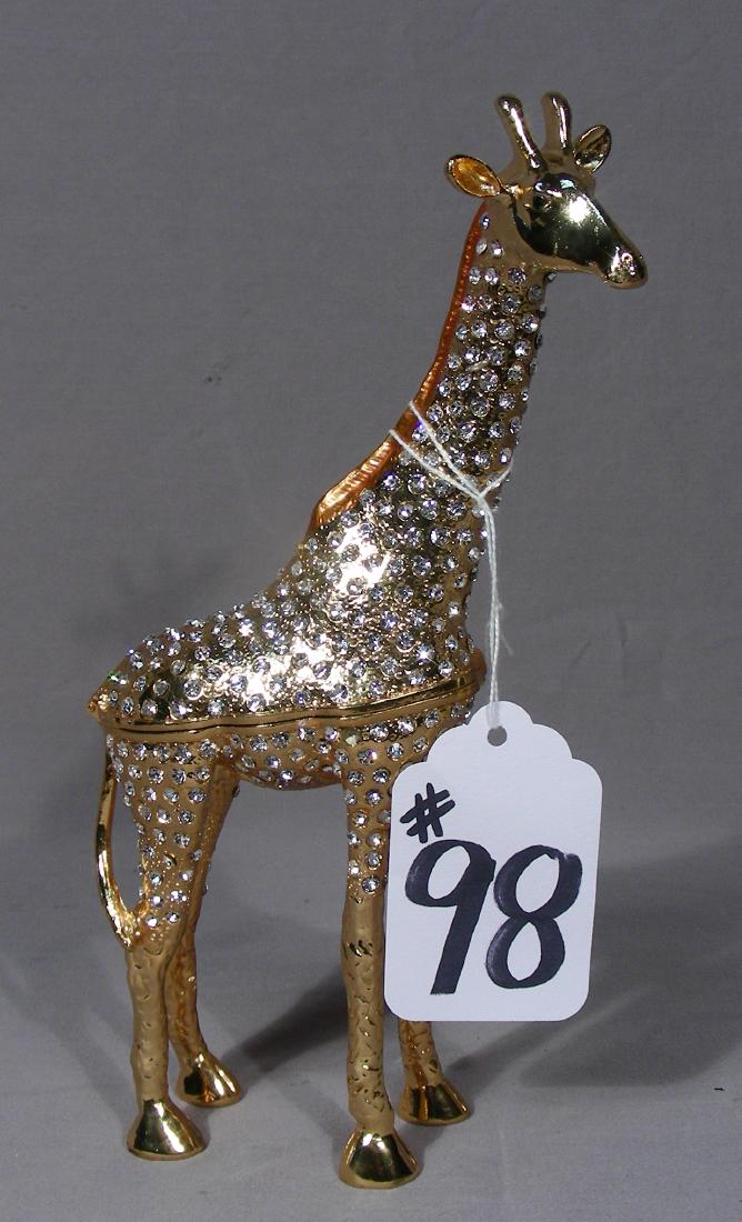 METAL AND RHINESTONE "GIRAFFE" TRINKET BOX (1 of 1)