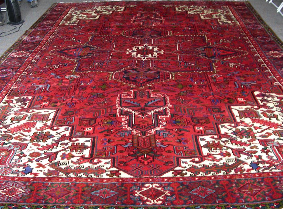 VINTAGE HAND KNOTTED PERSIAN HERIZ AREA RUG (1 of 2)