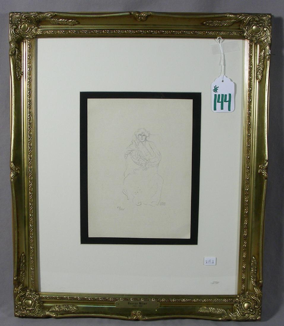 GUSTAV KLIMT (1862-1918) AUSTRIAN: Original Off set Lithograph on paper "Gustav Klimt: 50 Handzeichmungen" Limited Edition XI of XXV. Circa 1922. Signed and numbered in plate.