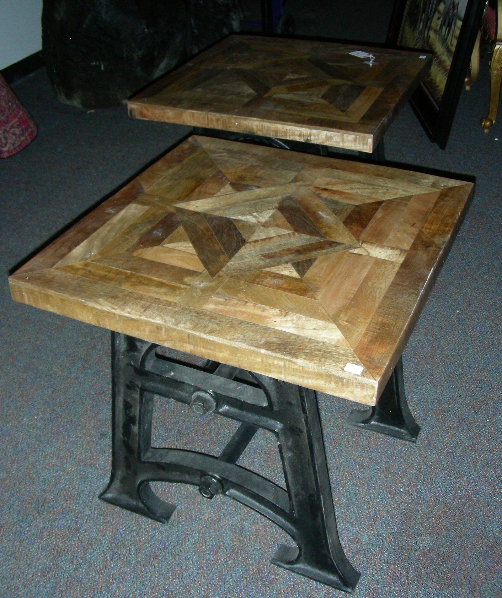 PAIR CAST IRON & WOOD SIDE TABLES Jun 27, 2020 Chamberlain's